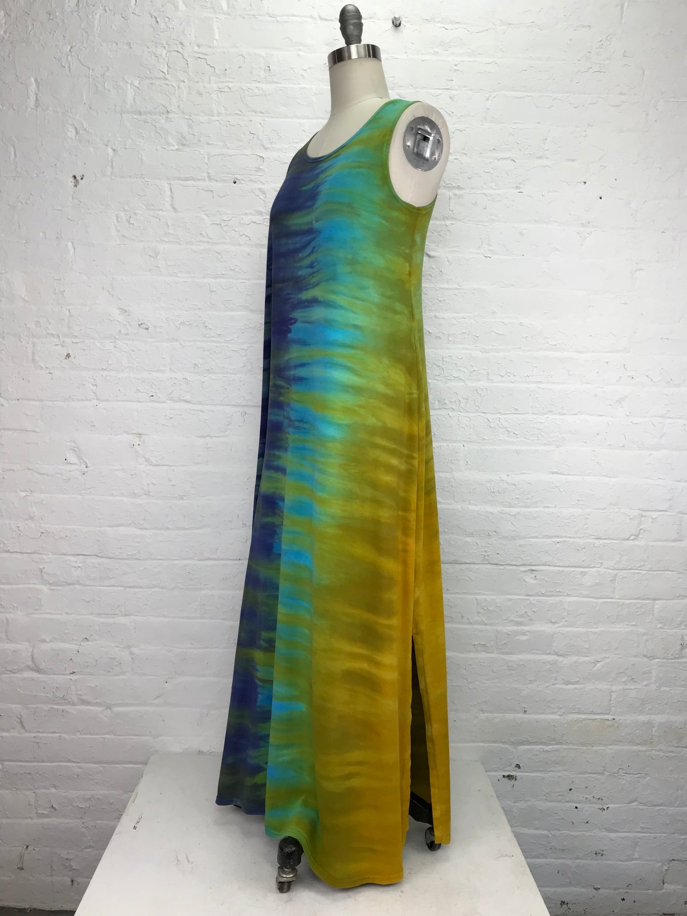 Hand Dyed Rainbow Eileen Maxi Tank Dress in Spectro - right view