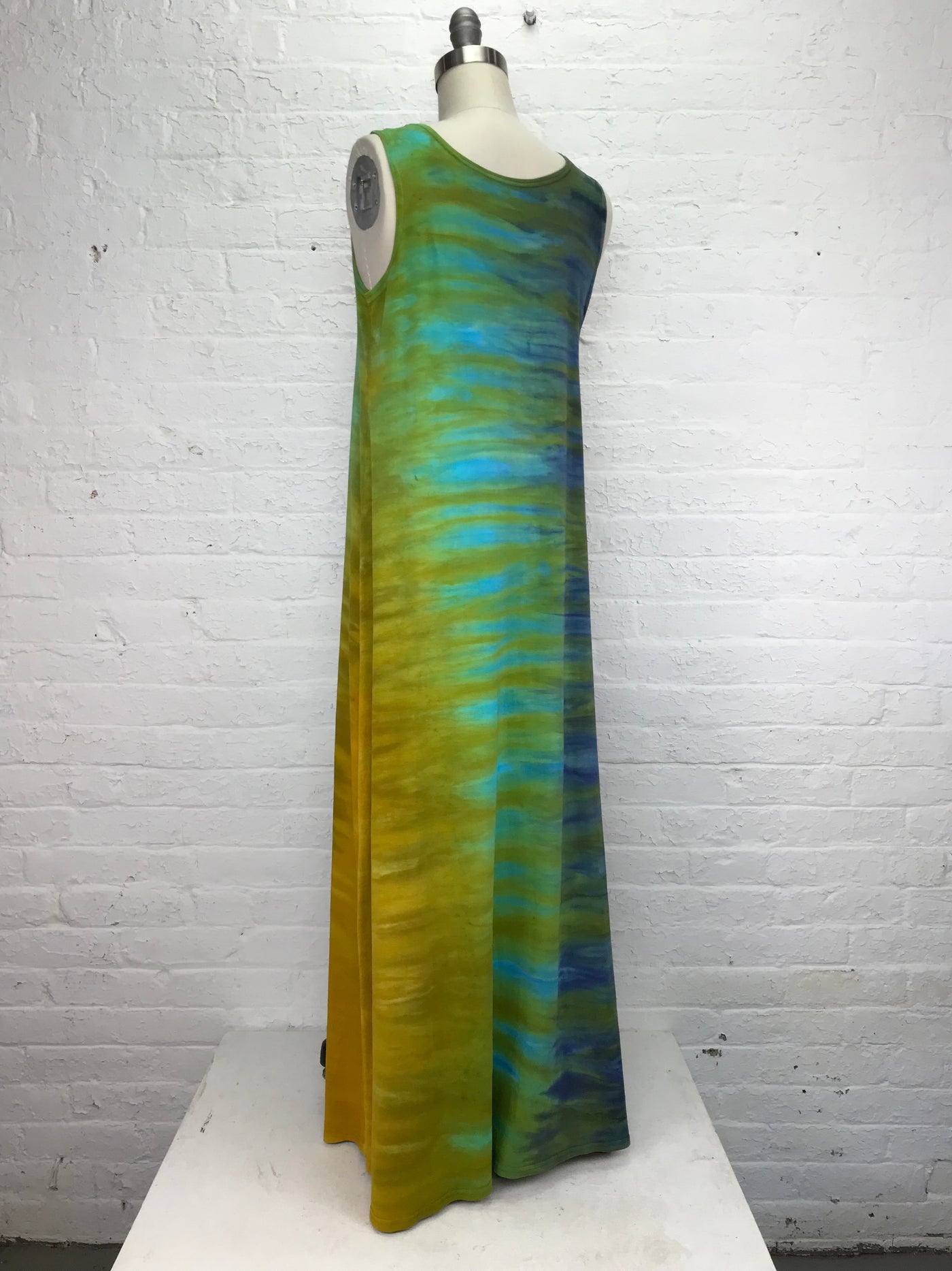 Hand Dyed Rainbow Eileen Maxi Tank Dress in Spectro - back view