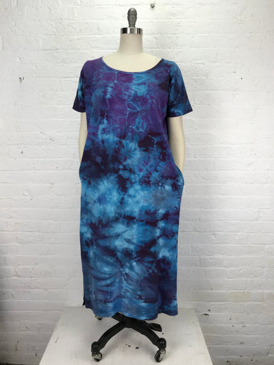 Astrid Maxi Dress in Stormy Summer Sky - with Pockets! - Small - front view