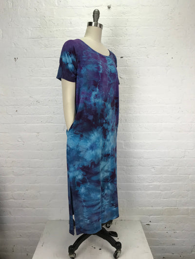 Astrid Maxi Dress in Stormy Summer Sky - with Pockets! - Small - left side view