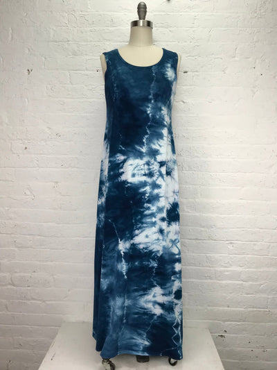 Eileen Maxi Tank Dress in Midnight Tangle - Cloud Candy