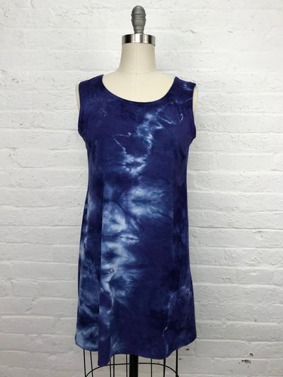 Eileen Mini Tank Tunic in Royal Navy Tangle - Cloud Candy