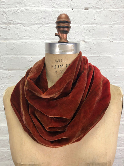 Velvet Cowl Warmer in Heirloom Tomato