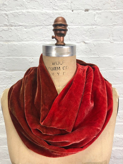 Velvet Cowl Warmer in Heirloom Tomato - Cloud Candy